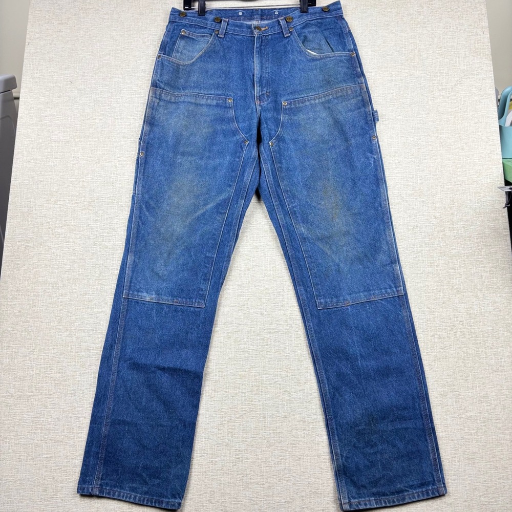 Key Industries Double Knee Logger Jeans Mens 36x36 Blue Denim Work Pants